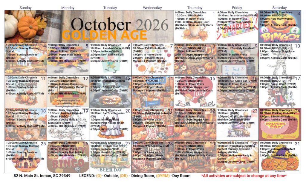 October 2026 Calendar